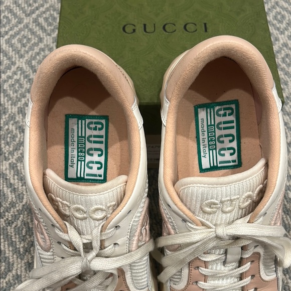 EUC Gucci Mac80 White and Pink Sneakers Womens 39 - Picture 4 of 5